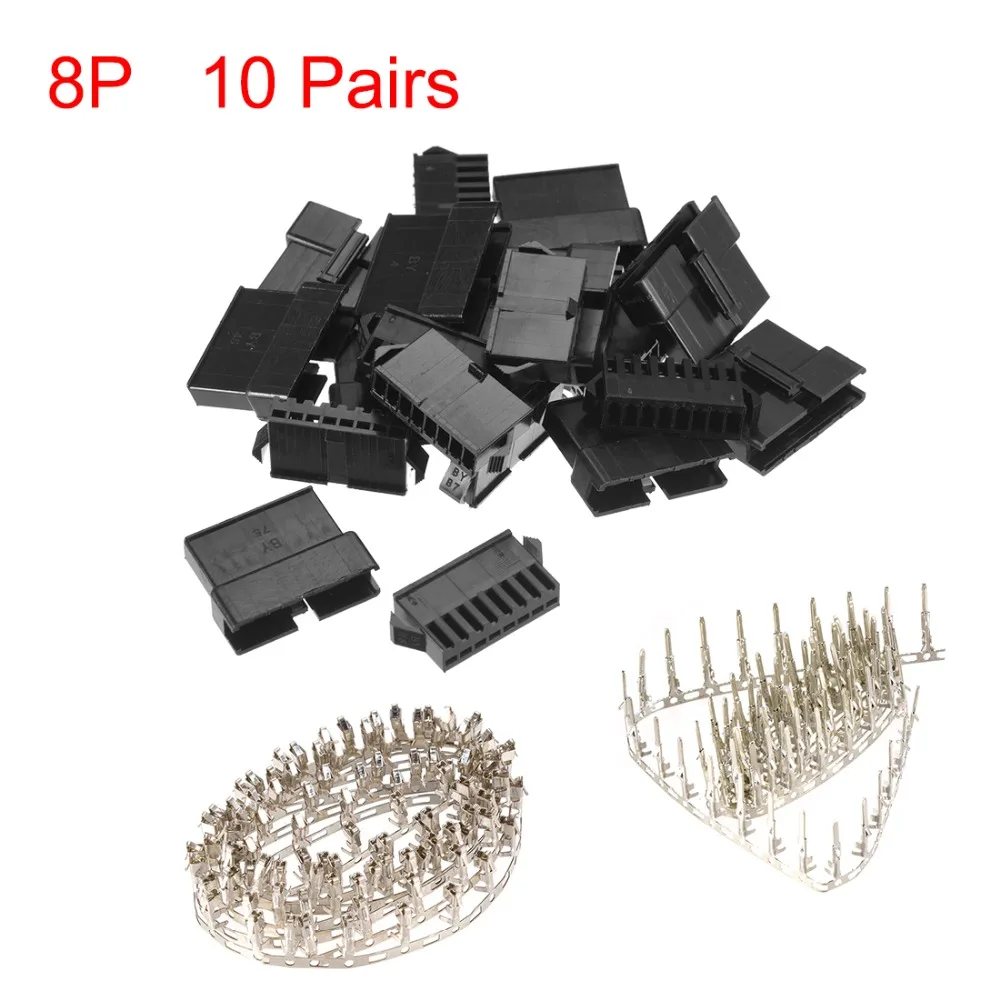 

UXCELL 10pair JST-SM Housing Crimp Terminal Connector 2.5mm Pitch Male Female Black Plastic Housing+Pin Connector 5Pin 7Pin 8Pin