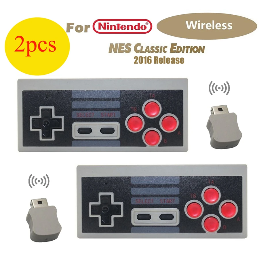 2 шт. беспроводной контроллер геймпад для nintendo Mini Classic Edition NES консоли AAA батареи питания