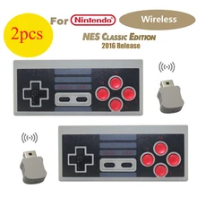 2 pcs controlador sem fio gamepad para nintendo mini classic edition nes console aaa baterias de energia