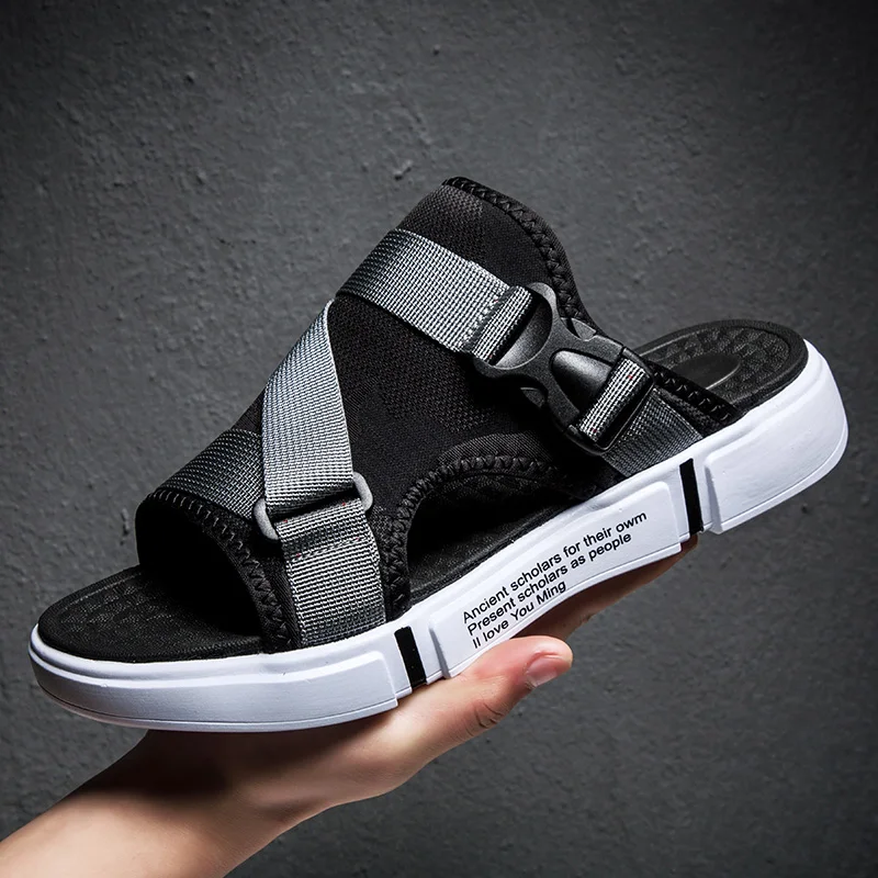 

YRRFUOT Fashion Men's Sandals 2019 Summer New Light Men Slippers Trend Original Casual Shoes Outdoor Non-slip Adult Flats Shoes