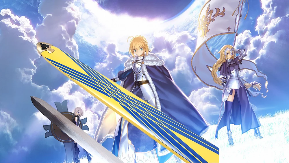 Fate Stay Night Fate Grand Order Saber Japanese Anime Game Cosplay Steel Sword Excalibur Sword in The Stone