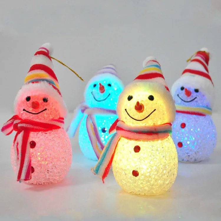 1pc Light Up Glowing Snowman Christmas Decoration Warm White LED Xmas