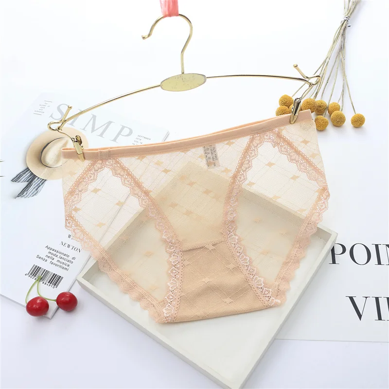 Ultra-thin Seamless Briefs Transparent Mesh Women Underwear Panties Lace Panties Women Ladies' Tempting Sexy Panty Underpants 39 (8)