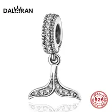 DALARAN DIY талисманы КИТ хвост дельфина кулон серебряные бусины 925 пробы для изготовления ювелирных изделий для женщин подарок Fit Браслеты Ожерелье