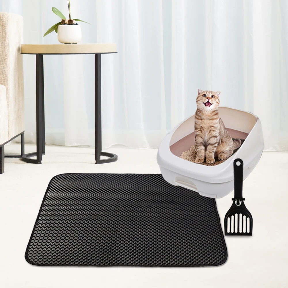 Водонепроницаемый коврик для домашних животных, двухслойный коврик для кошек EVA, коврик для кошачьих туалетов, нескользящий коврик для кошачьих туалетов