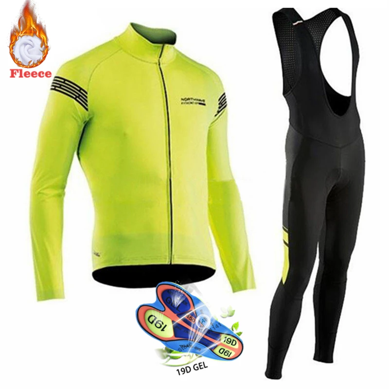 Pro Team NW Зимняя Теплая Флисовая велосипедная одежда для мужчин Northwave Джерси костюм для езды на велосипеде MTB Одежда комбинезон комплект - Цвет: 3
