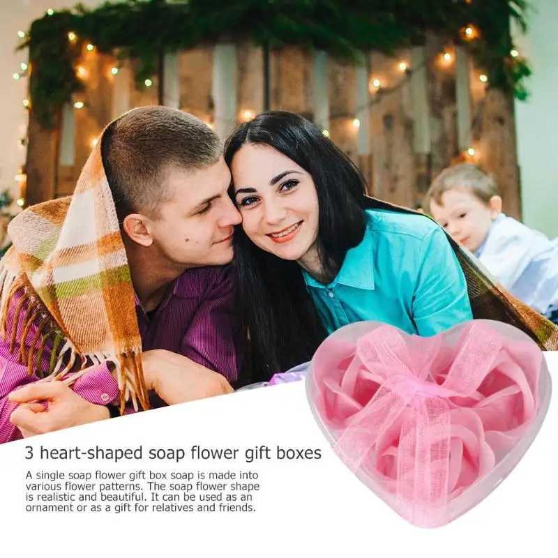 Сюрприз Сердечко-роза 3 шт. для ванной средства ухода за кожей лепесток Ароматические Мыло Подарочное свадебное украшение творческий