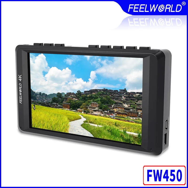 Feelworld FW450 4.5 inch DSLR Camera Field Monitor IPS Small HD 1280x800 4K HDMI Input Output Light Weight Portable LCD Monitors discount
