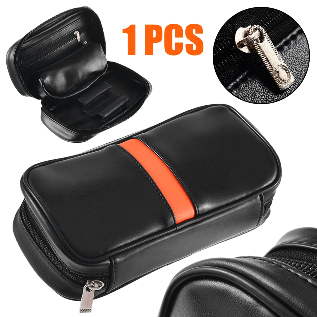 New Portable Leather Tobacco Smoking Tools Accessories Pipe Case/Bag Holds 2 Pipes + Tobacco Pouch 185*100mm