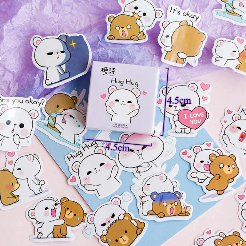 

45 pcs/box Cartoon Rilakkuma Sticker Kawaii Bear Stickers Scrapbooking for Diary Photo Album Decoration Bullet Journal Stickers