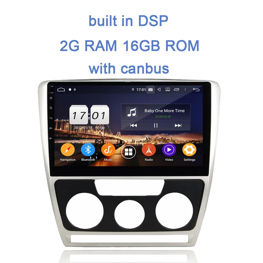 HD TDA7851 4*50 Вт Android 8,0 для VW Octavia 2007-2009 4 Гб ОЗУ 32 ГБ Автомобильный dvd-плеер gps ГЛОНАСС карта RDS радио wifi Bluetooth 4,0 - Цвет: 2GB 16GB with canbus