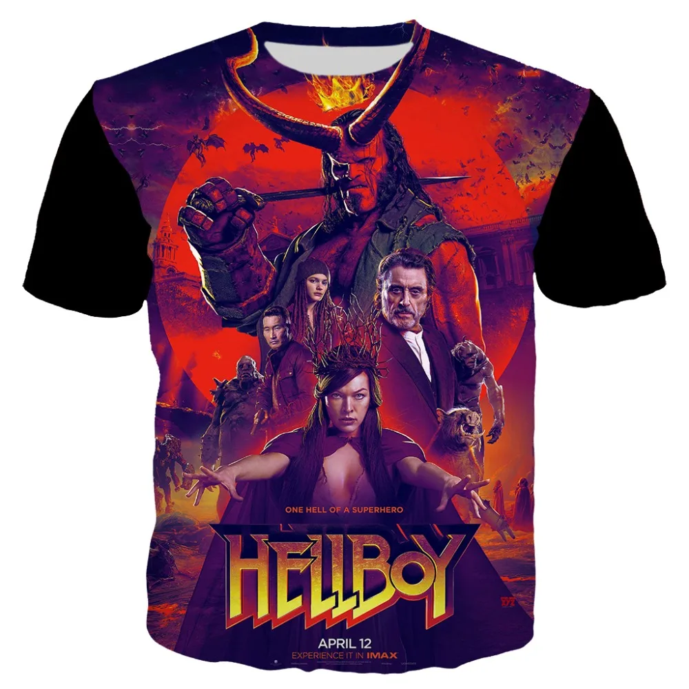 

Unisex Summer Tops For Women Men 2019 Harajuku T shirt Summer Casual Tees 3d PrintHot Movie Hellboy Tshirt XS-7XL Plus Size