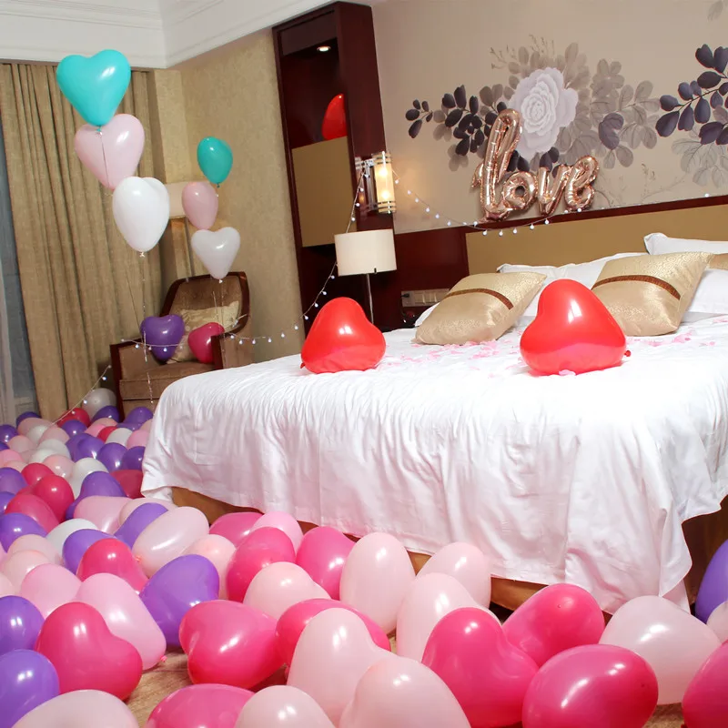 12pcs 12 Heart Love Balloons New Year Birthday Party Souvenirs