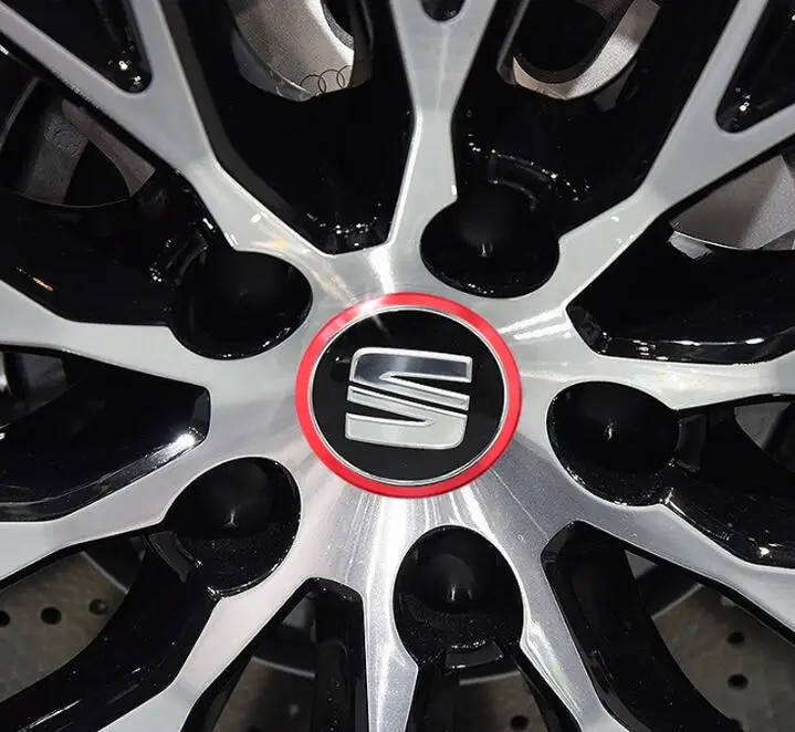 

4PCS Car Wheel Cover Logo Ring Sticker accessories for SEAT Ibiza Leon Toledo Arosa Alhambra Exeo FR Supercopa Mii Altea Cordoba