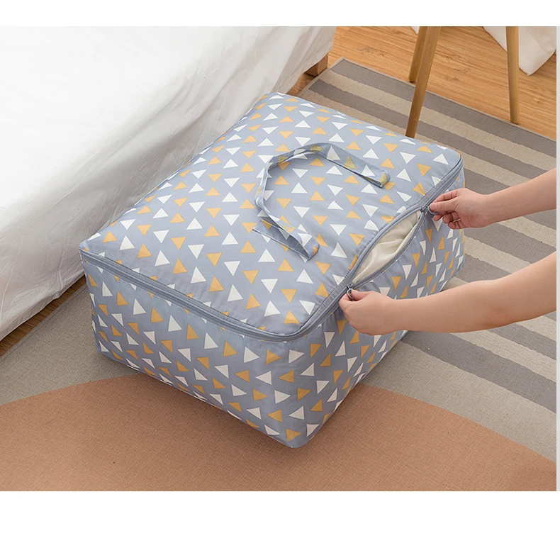 Modern Geometry Print Oxford Closet Organizer Durable Quilt Under Bed Clothing Storage Bag 1pcs Dampproof Wardrobe Organizer