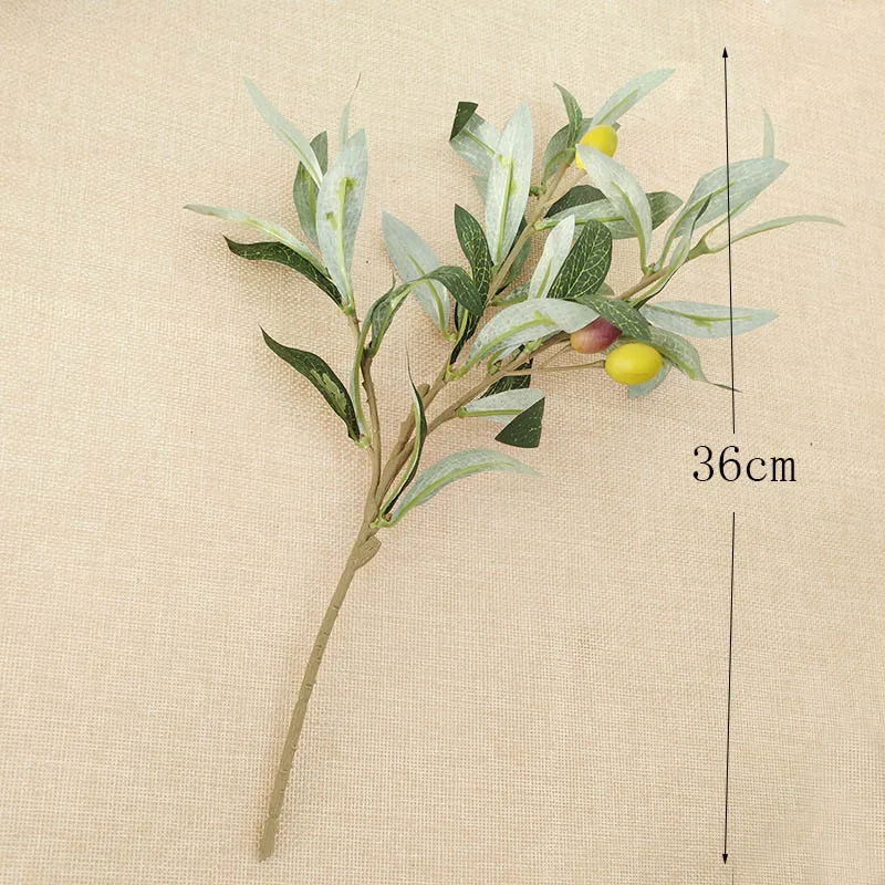 36 см искусственные растения оливковое дерево ветви лист с оливковыми фруктами листья для украшения дома аксессуары