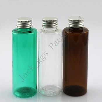 

Hot 120ml 20pcs/lot PET Plastic Sample Bottle With Aluminium Cap Empty Jar Cosmetic Containers Small Pot Refillable Packaging
