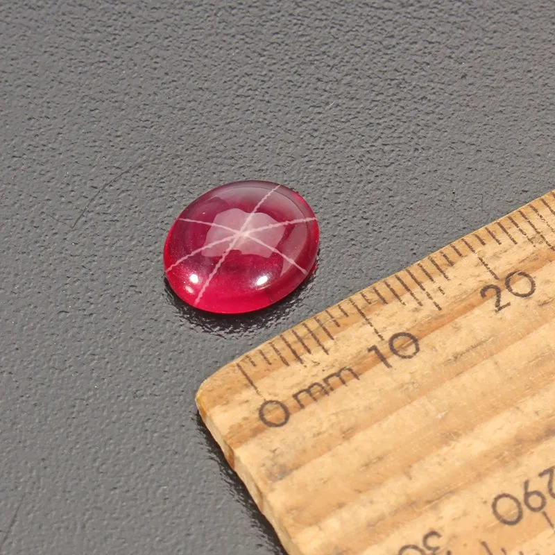 KiWarm Горячее предложение 7CT искусственный Красная звезда Рубин овальный кабошон свободный камень драгоценный камень для рукоделия ювелирные изделия браслеты кольца 10 мм x 12 мм