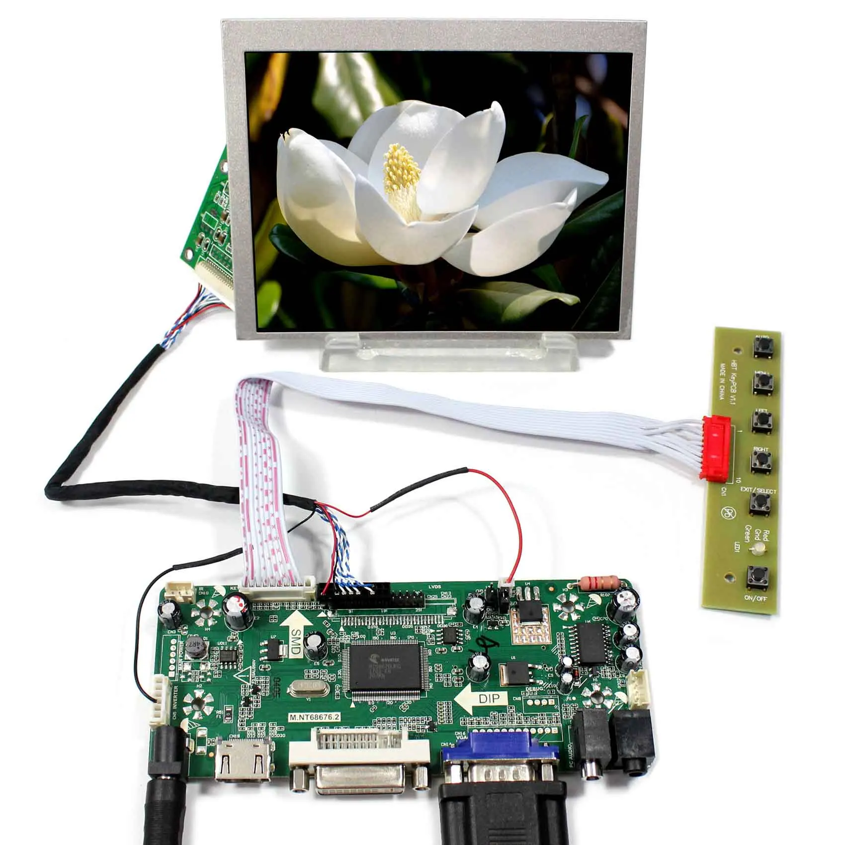 HDMI+DVI+VGA+Audio LCD Controller Board Tcon Board 5.6inch AT056TN53 V1