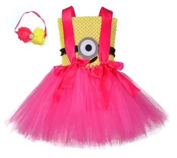 

Kids Clothes Despicable Me Tutu Ddress For Toddler Girls Baby Cute Frocks Children Halloween Birthday Party Princess Dresses XXL
