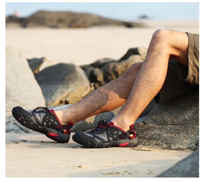 Летняя дышащая обувь унисекс; мужские пляжные сандалии; летняя кожаная обувь для пляжа; прогулочная обувь; Мужская водонепроницаемая обувь