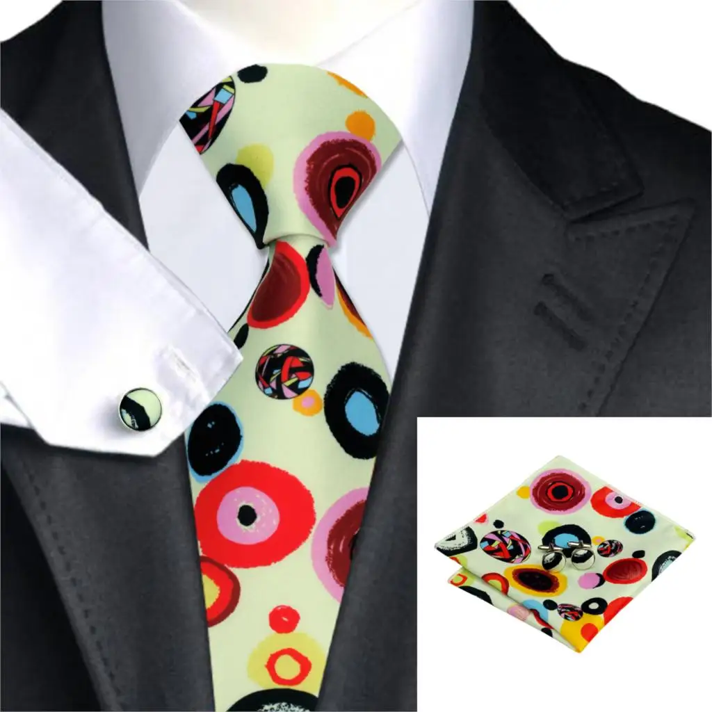 SN-1272 Новое поступление Лето галстуки новинка печатный зеленый галстук Ханки Запонки Комплект Высокое качество Corbatas Мода Gravata для Для мужчин