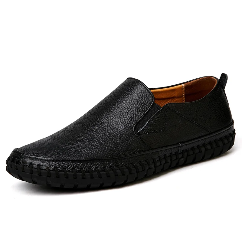 Mens Loafers Leather Slip On Casual Leather Shoes Men Comfortable Soft Moccasins Driving Shoes Fashion Designer Big Size 49 50