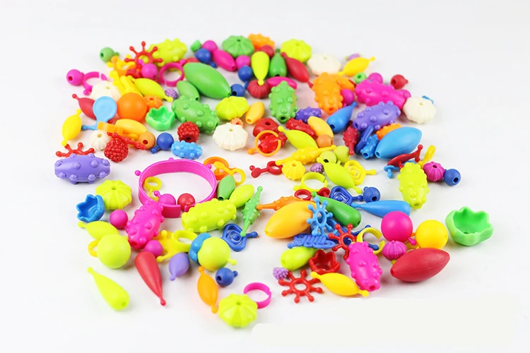 100 шт./компл. красочные шарики, игрушки для девочек Дети DIY браслет кольцо ювелирные игрушки изготовления бус комплект развивающие 3D Puzzle