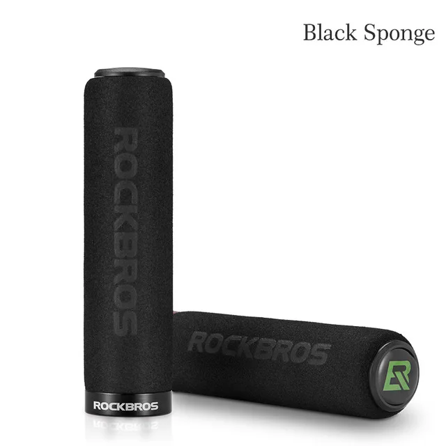 ROCKBROS mtb руль велосипеда ручки силиконовая губка противоскользящие противоударные мягкие велосипедные ручки ультралегкие аксессуары для руля велосипеда - Цвет: black sponge