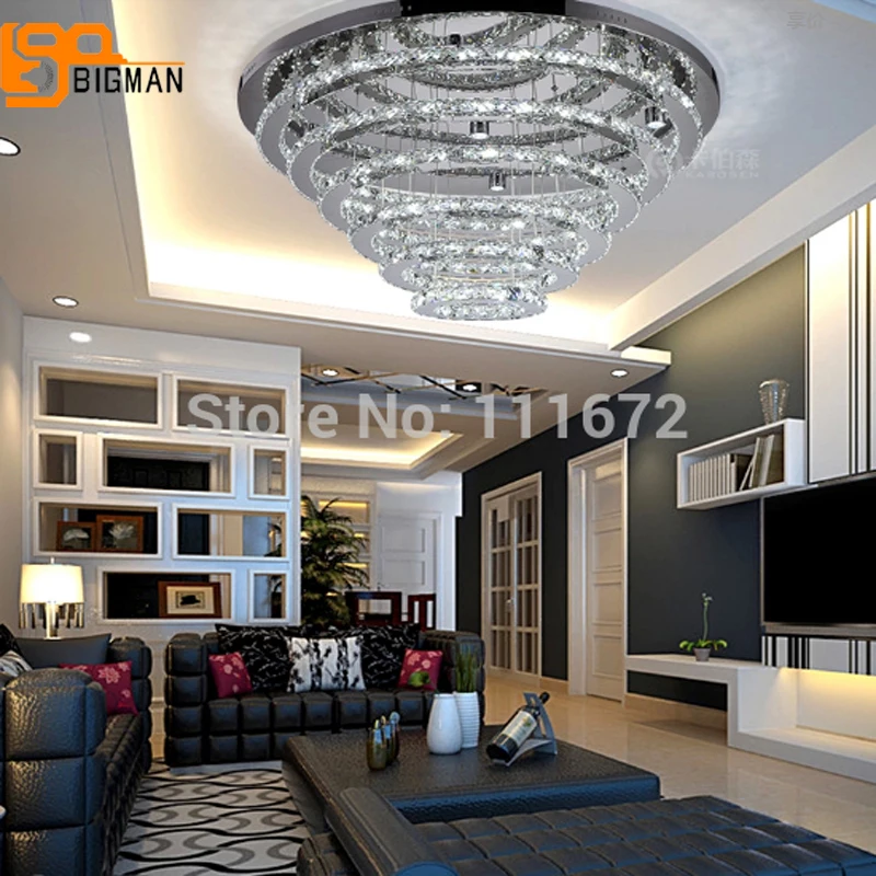 

modern chrome LED crystal chandelier for hall lobby lighting fixtures lustre LED lamps guaranteed 100%