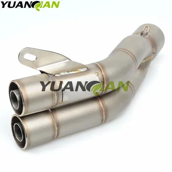 

35-51mm Universal Motorcycle Double Exhaust Muffler Pipe FOR YZFR1 YZFR6 CBR125 CB250 CBR250 CB400 CB600 VFR800 FJR1300 MT