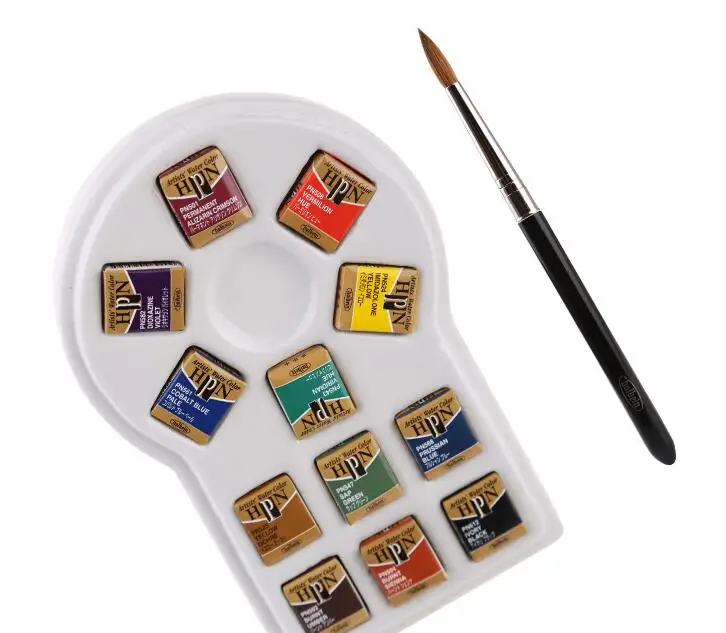 

Holbein Artists' Water Color Solid Paint Set 12 Colors Japan