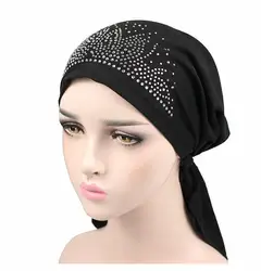 Шляпа мусульманин продается шарф с ромбами хиджаб глава Обёрточная бумага стрейч Рак Кепка chemo мусульманский головной убор полиэстер