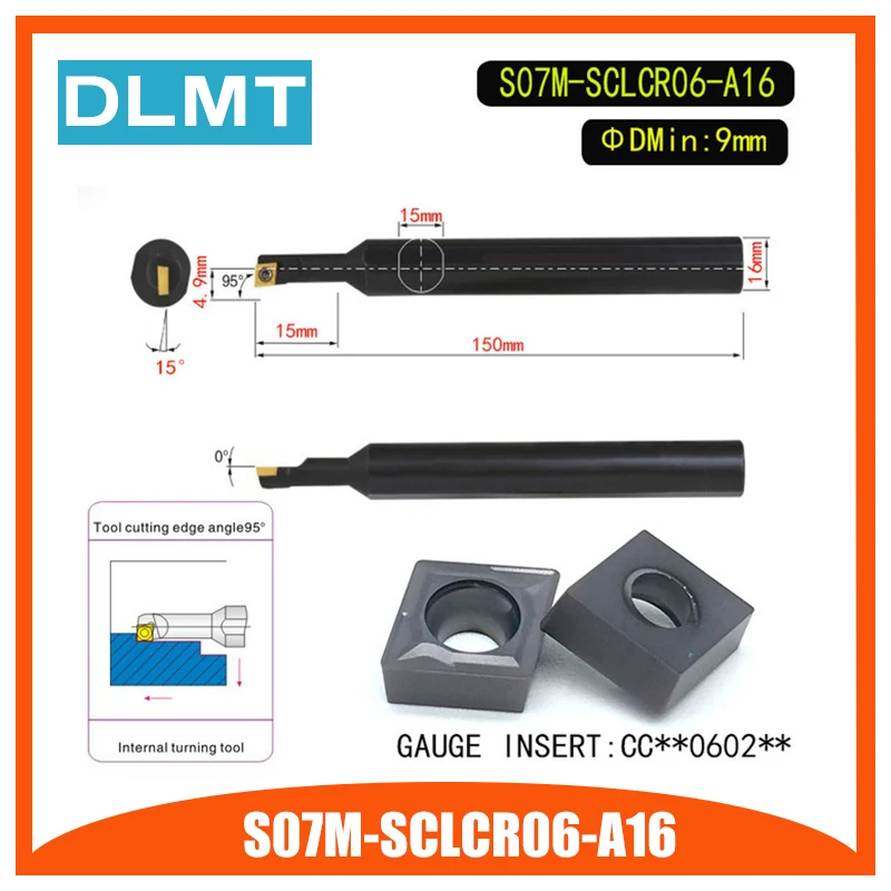 S07M-SCLCR06-A16 95 градусов резец для внутренней обточки держатель для CCMT09T304 CCMT09T308 вставить внутренняя борштанга токарный станок