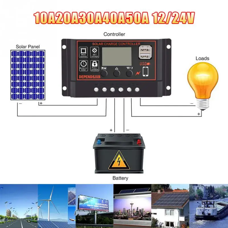 

New Photovoltaic Solar Controller For DEPENDSJXB Anti-thunder Protection Waterproof LCD Street Light Solar Charge Controller