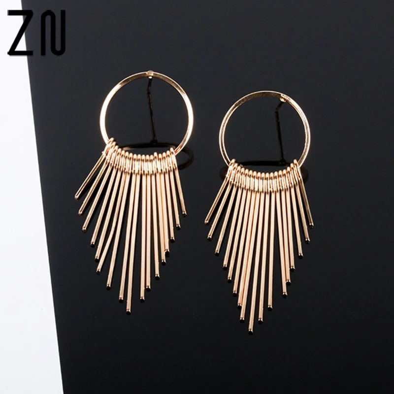 

ZN Dangle Fashion Vintage Earrings For Women Jewelry Bright Tassel Earrings Flower Ancient Long Drop Earrings Dangle Brincos