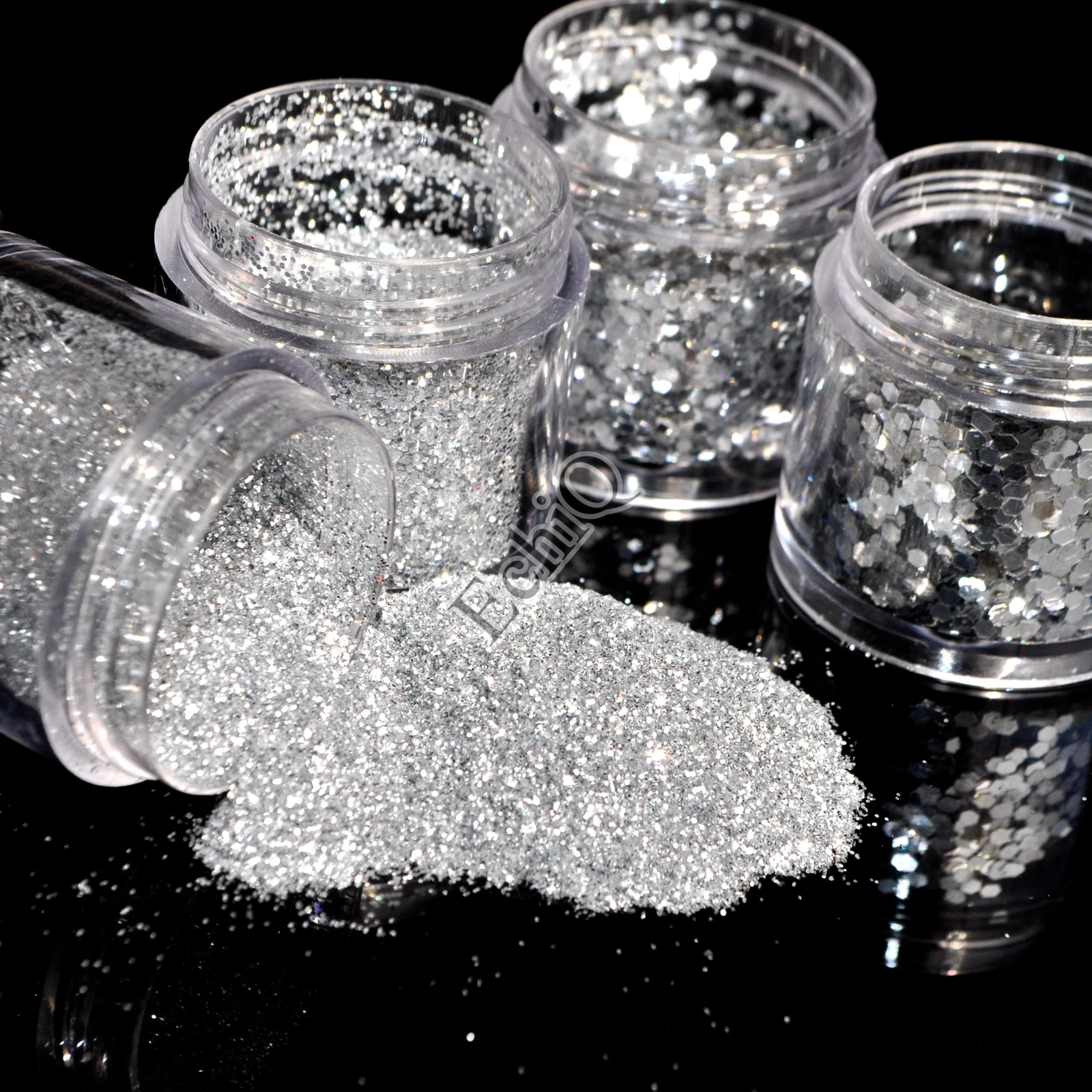 Buy Hexagon Glitter Powder Shining Sugar Sequins Glitter Dust Powder Silver