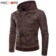 Новая кожаная куртка с капюшоном, Мужская мотоциклетная куртка, модная мужская поддельная тонкая куртка из двух частей, высокое качество, Повседневная тонкая мужская куртка 5XL