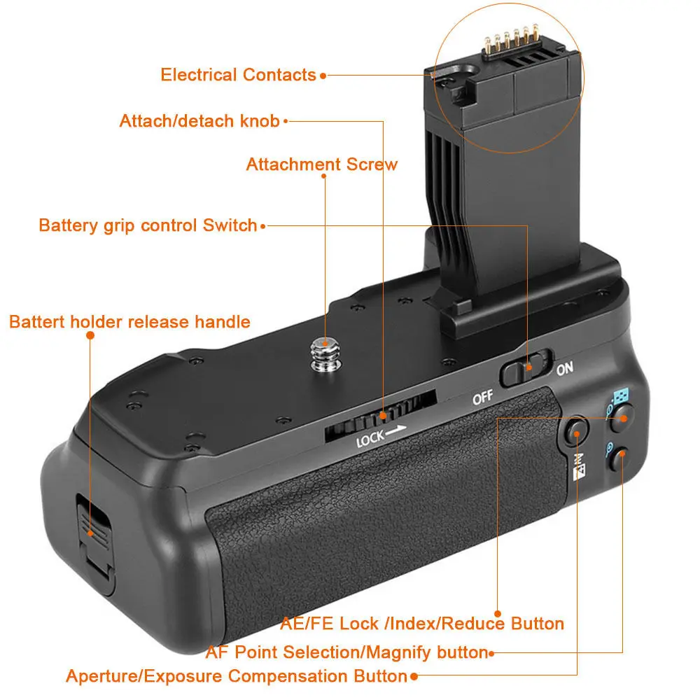 JINTU Vertical Shutter Battery Grip for Canon 750D 760D T6i T6s X8i 8000D DSLR Camera