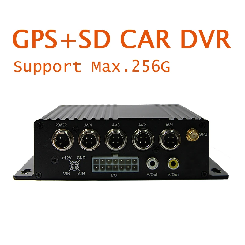  Brand New 4 CH HD Car DVR SD 128G Car GPS / G-sensor Vehicle DVR Video Recorder Cycle Recording CCTV for Truck Van Free Shipping 