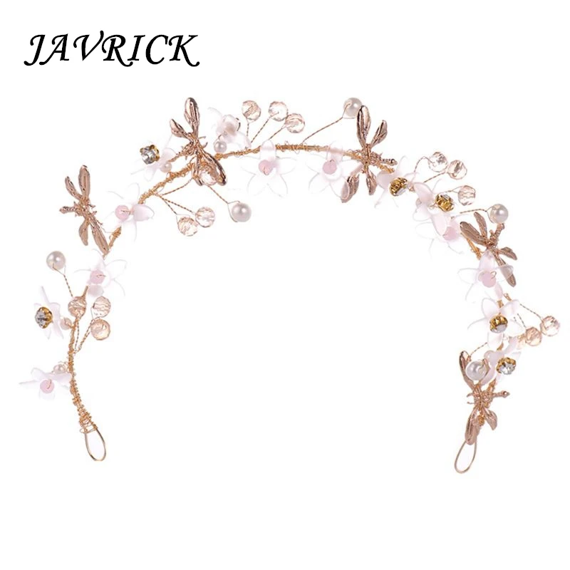 

JAVRICK Hair Band Floral Crystal Handmade Luxury Girls Women Hair Jewelry Headband Headwear Wedding Party Gifts Decoration