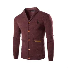 Осенне-зимний мужской кардиган вязаный Модный молодежный свитер с v-образным вырезом и длинными рукавами