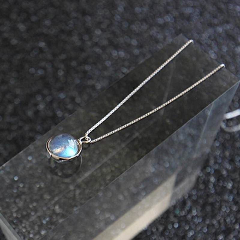 Модные серебряные новые Чокеры с натуральным лунным камнем для женщин ювелирные изделия вечерние подарки сине-серый цвет