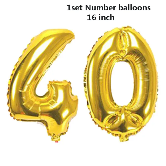 Поздравление 30 лет 30 день рождения украшения для взрослых бумажный баннер гирлянда из букв 40 50 60 70 лет вечерние украшения - Цвет: 1pcs 40 balloon