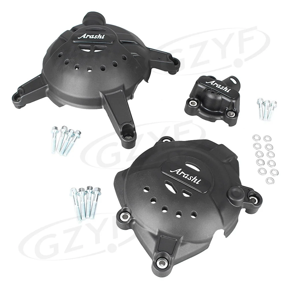 

Engine Case Cover Set Guard Protector For Yamaha YZF R3 R25 2015-2016 Carbon Fiber + ABS Plastic