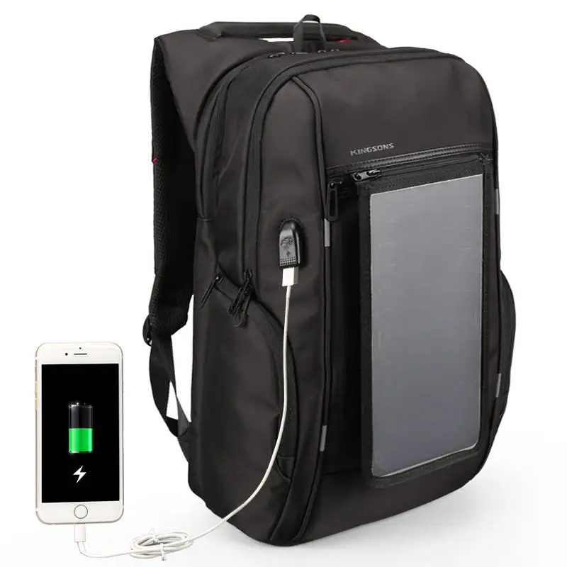 

2018 Solar Power Backpacks 15 inch Men USB Charge Laptop Backpack Fashion Anti theft Business Backpack 15" Waterproof Travel Bag