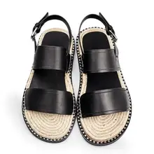 Летние толстый каблук плетеные сандалии для мужчин дышащие для отдыха Летние гладиаторы пляжная обувь