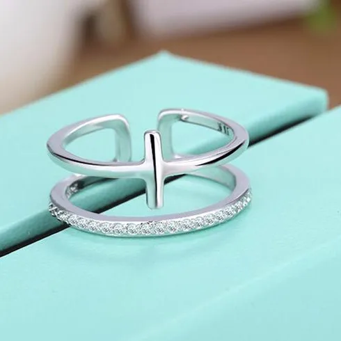 YAAMELI New Hot Fashion Shiny CZ Open Rings for Women 925 Sterling Silver Wedding Engagement Party Jewelry Gift Free Shipping