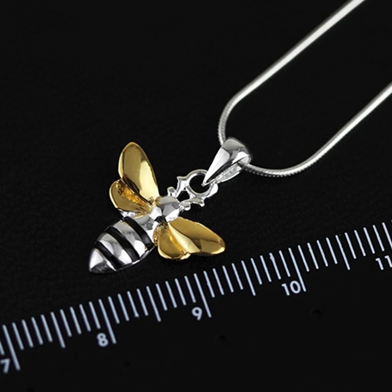 Lotus Fun 925 Sterling Silver handmade honey bee pendant for women gift pendant necklace silver pendant silver necklace charms