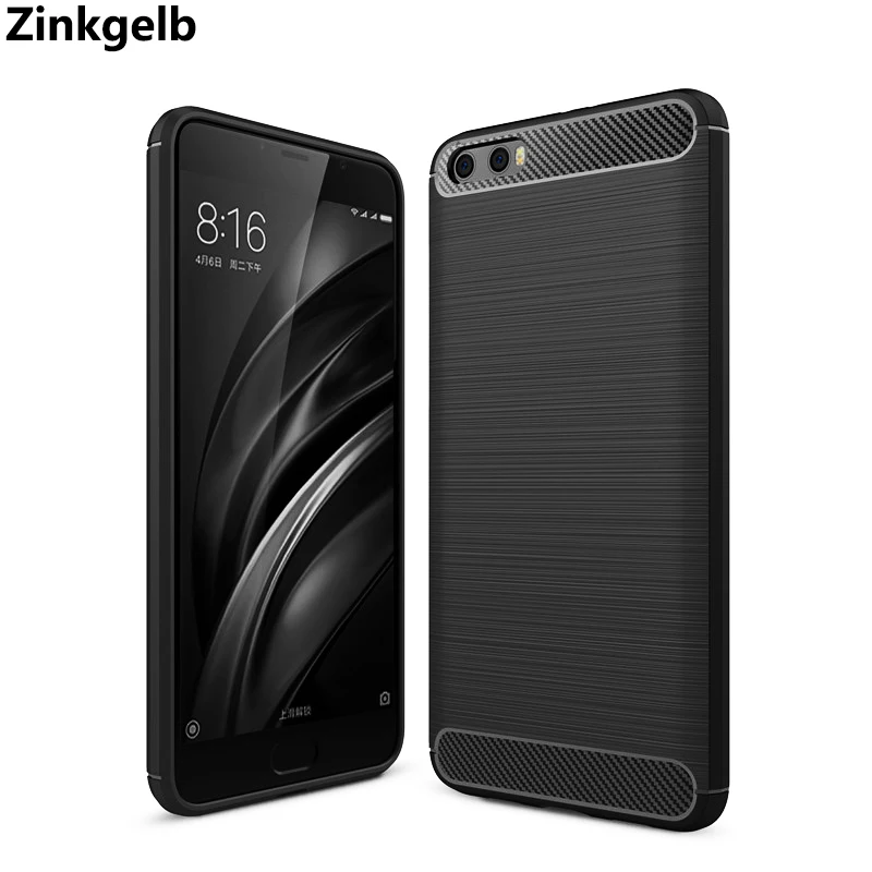 buy For Xiaomi Mi 6 Case Cover Luxury Soft TPU Silicone Carbon Fiber Thin Armor Phone Case for Xiaomi Mi6 Shockproof Back Cover Capa